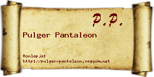 Pulger Pantaleon névjegykártya